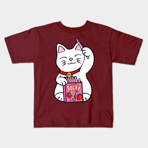 Pocky Cat Kids T-Shirt by VanityChiks